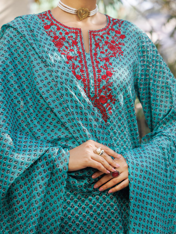 Lawn Green Stitched Suit - Almirah