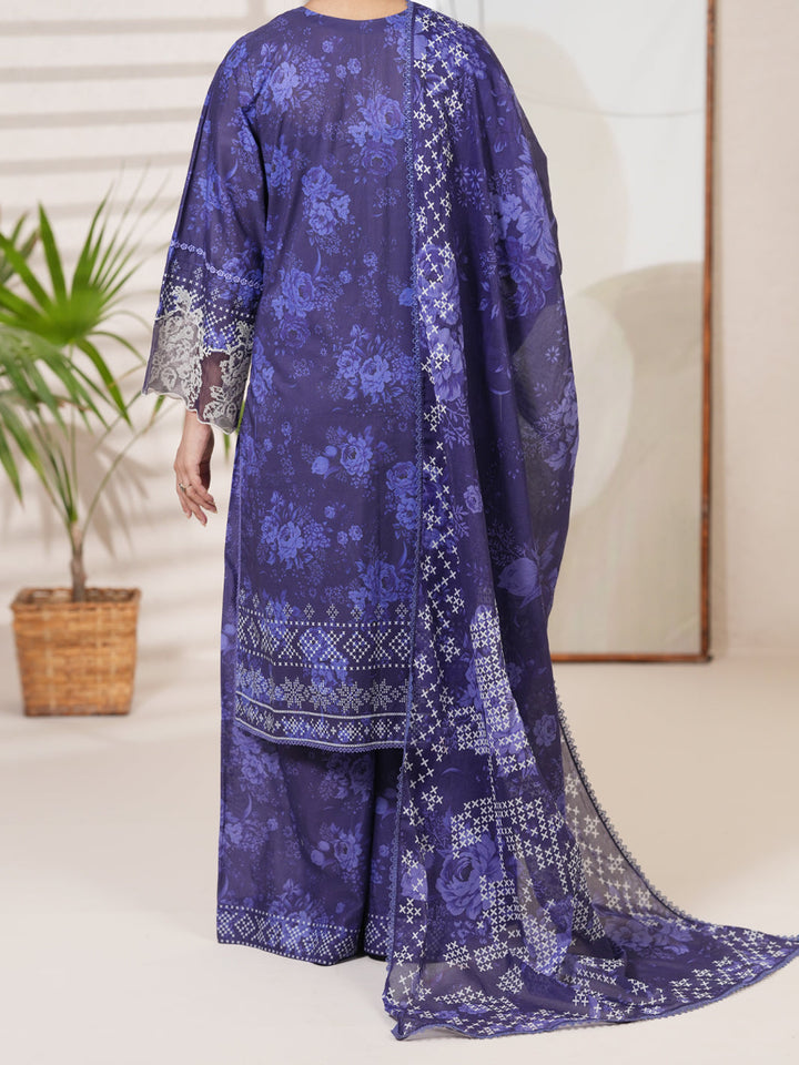 Cotton Blue Unstitched Suit - Almirah
