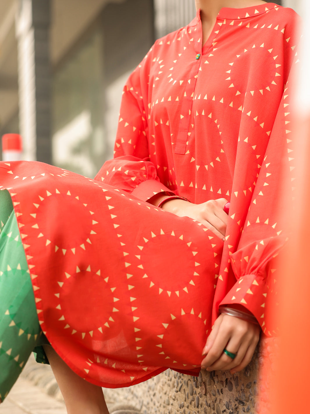 Lawn Orange Kurti - Almirah