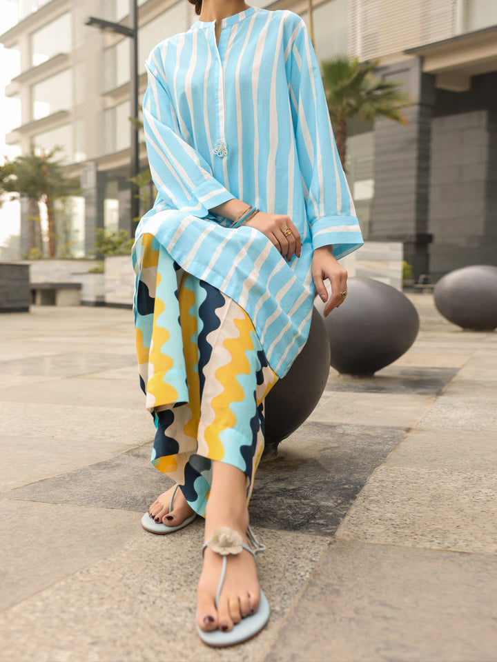 Lawn Blue Kurti - Almirah