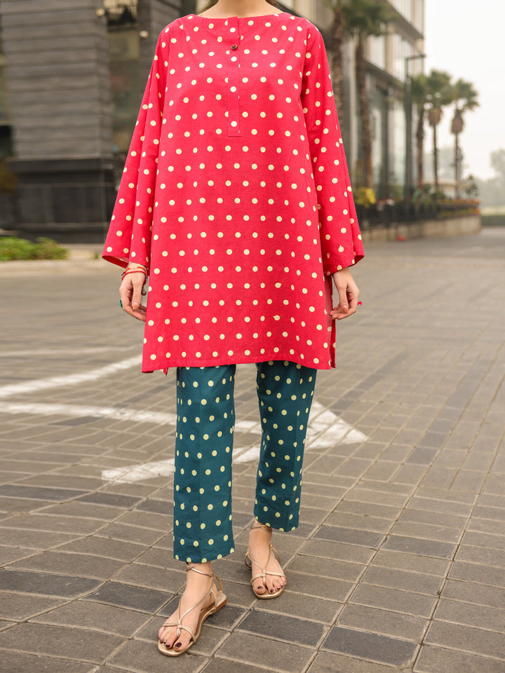 Lawn Red Kurti - Almirah