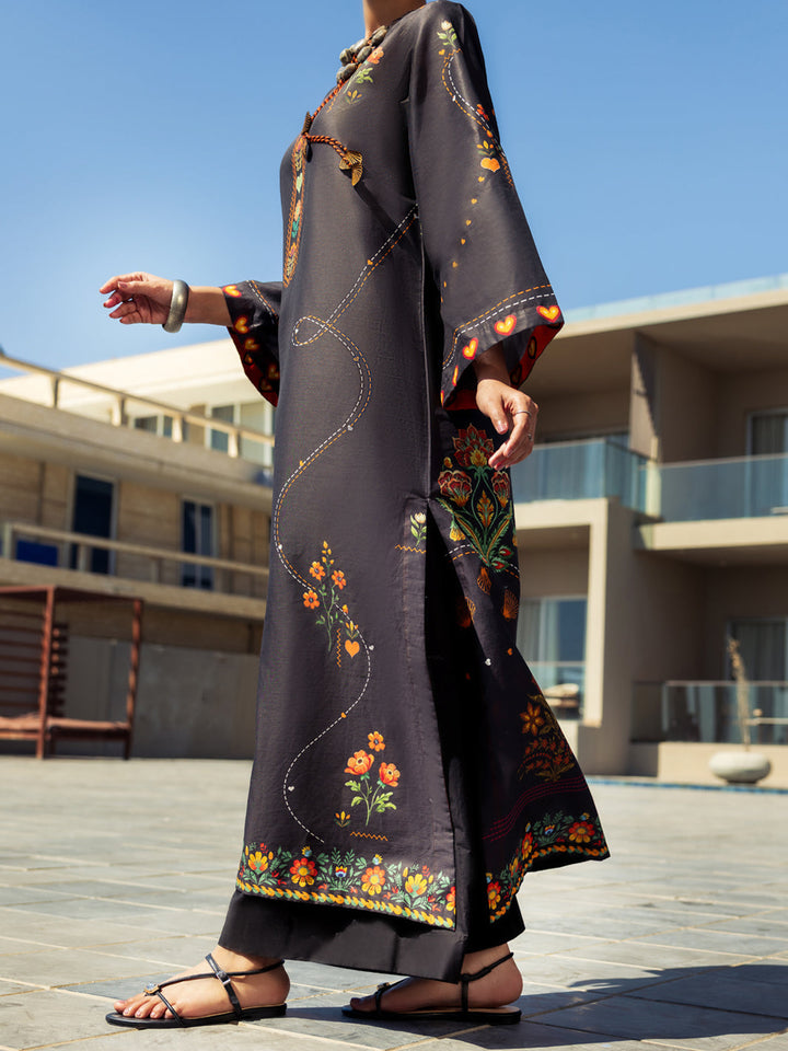 Cotton Cambric Black Kurti - Almirah
