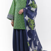 Lawn Green Unstitched Suit - Almirah