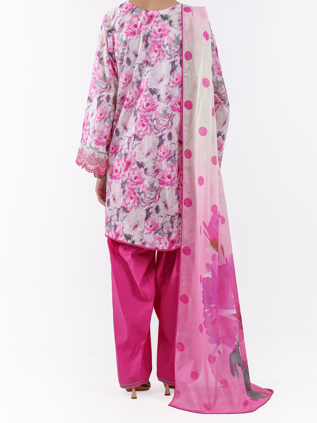 Lawn Pink Unstitched Suit - Almirah