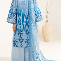Lawn Blue Unstitched Suit - Almirah