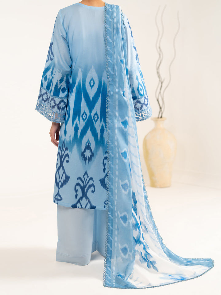 Lawn Blue Unstitched Suit - Almirah