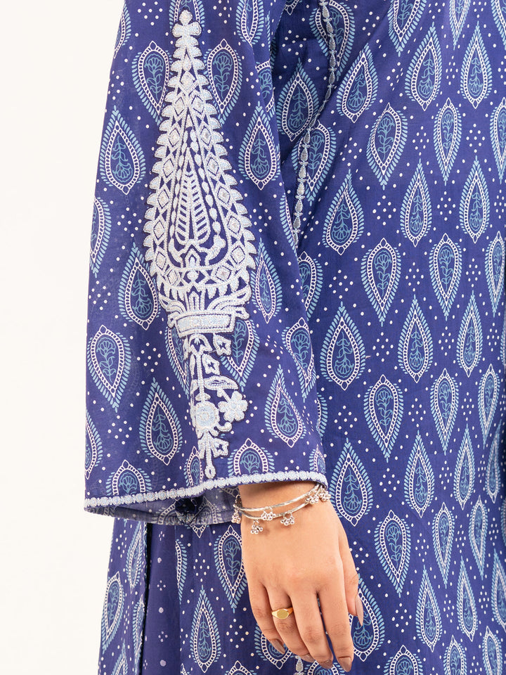 Lawn Blue Stitched Suit - J. Junaid Jamshed