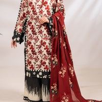 Poly Lawn Maroon Stitched Suit - Almirah