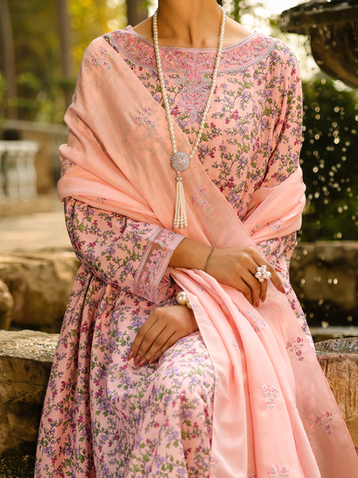 Raw Silk Light Pink Stitched Suit - Almirah