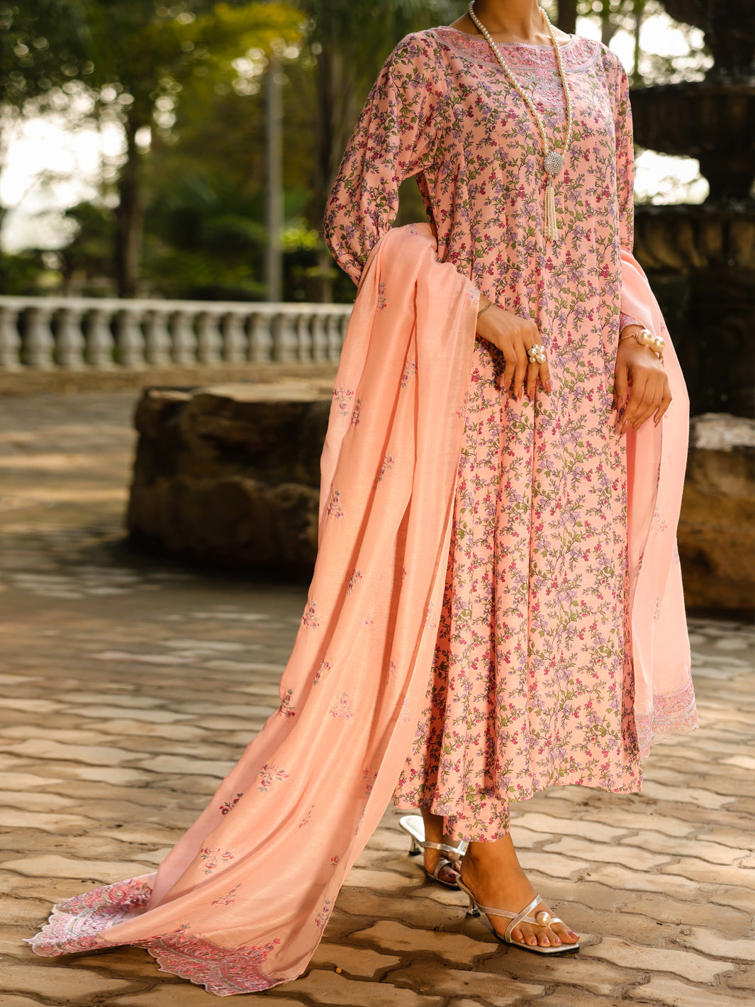 Raw Silk Light Pink Stitched Suit - Almirah
