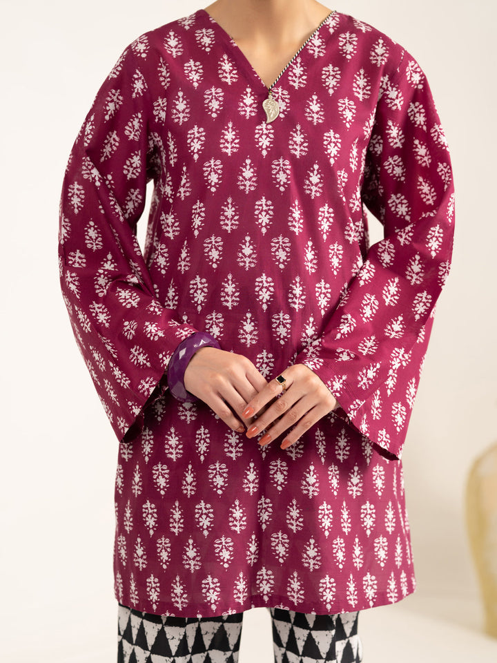 Lawn Red Unstitched Suit - Almirah