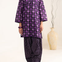 Lawn Purple Unstitched Suit - Almirah