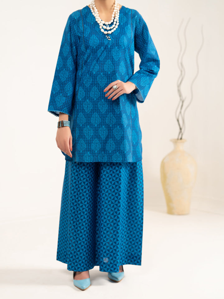 Lawn Blue Unstitched Suit - Almirah