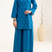 Lawn Blue Unstitched Suit - Almirah