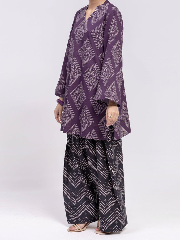 Lawn Plum Unstitched Suit - Almirah