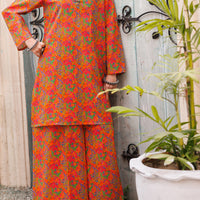 Lawn Orange Stitched Suit - Almirah