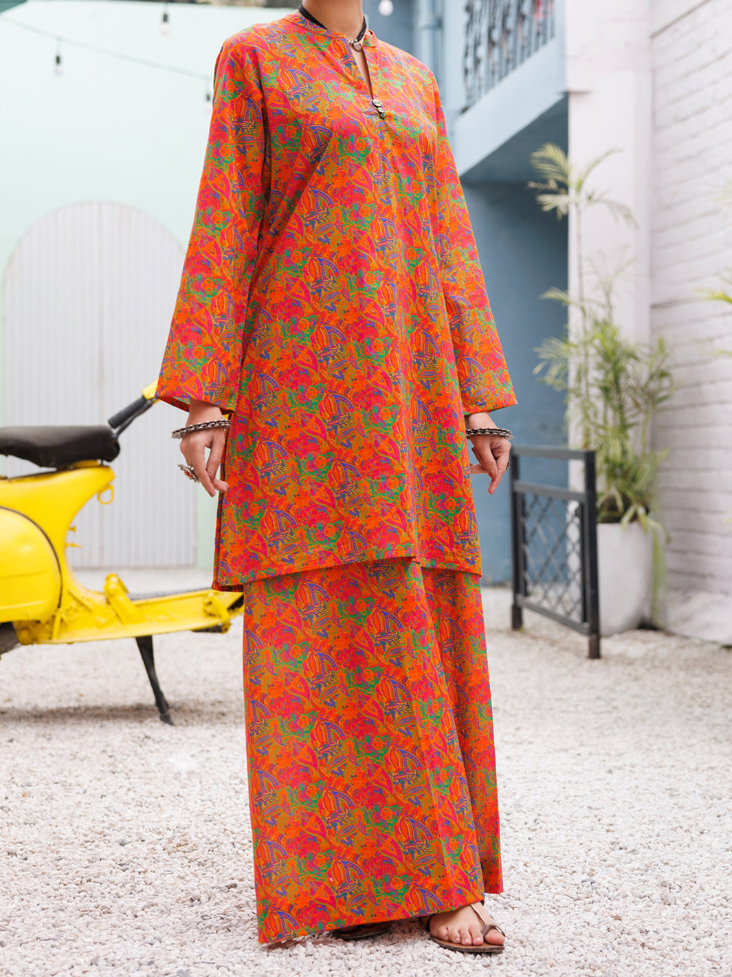 Lawn Orange Stitched Suit - Almirah