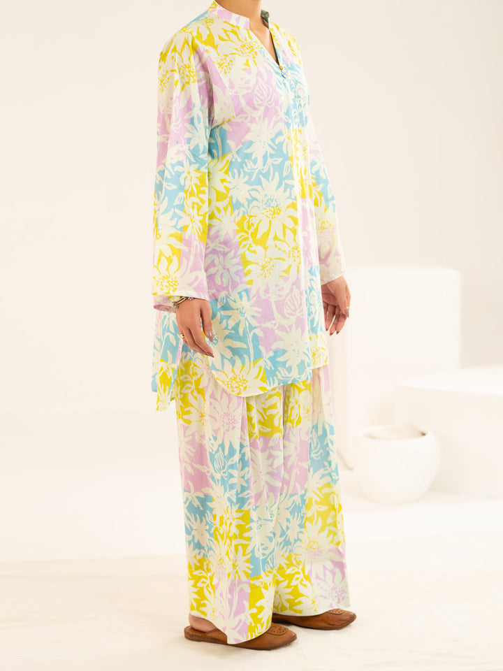 Lawn Multicolor Stitched Suit - J. Junaid Jamshed