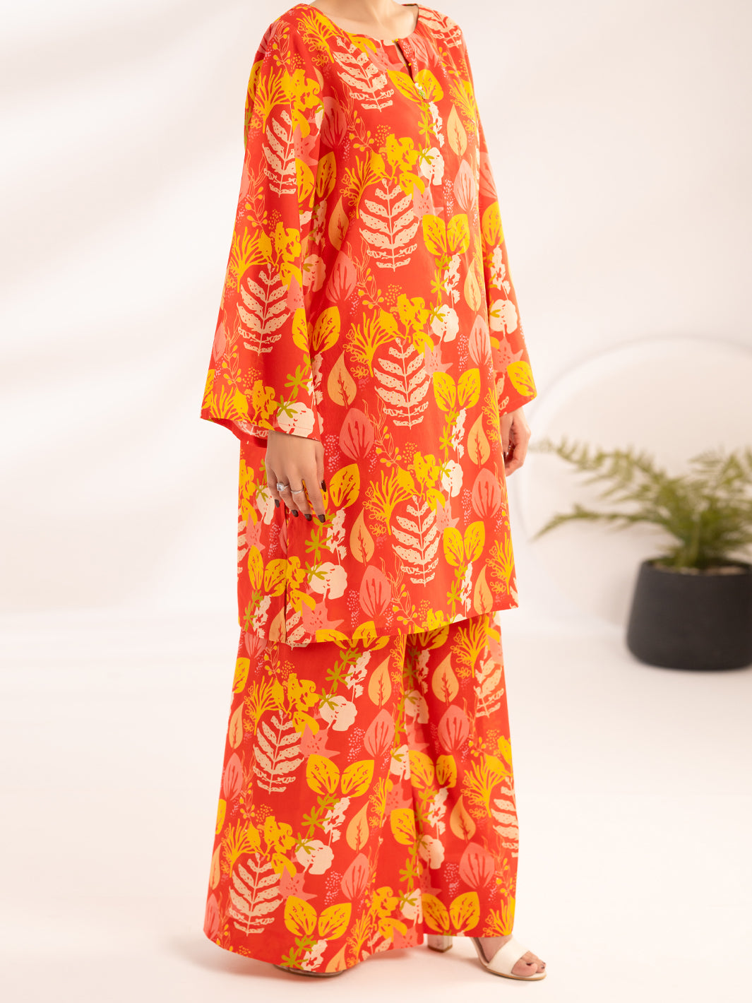 Lawn Orange Stitched Suit - Almirah