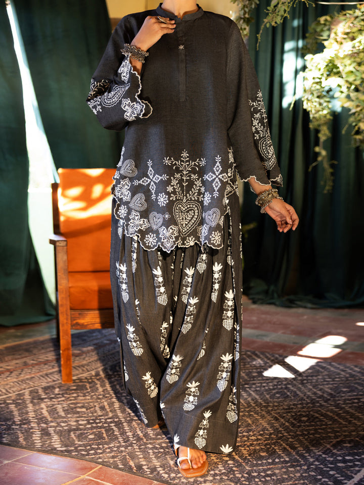 Denim Grey Stitched Suit - Almirah