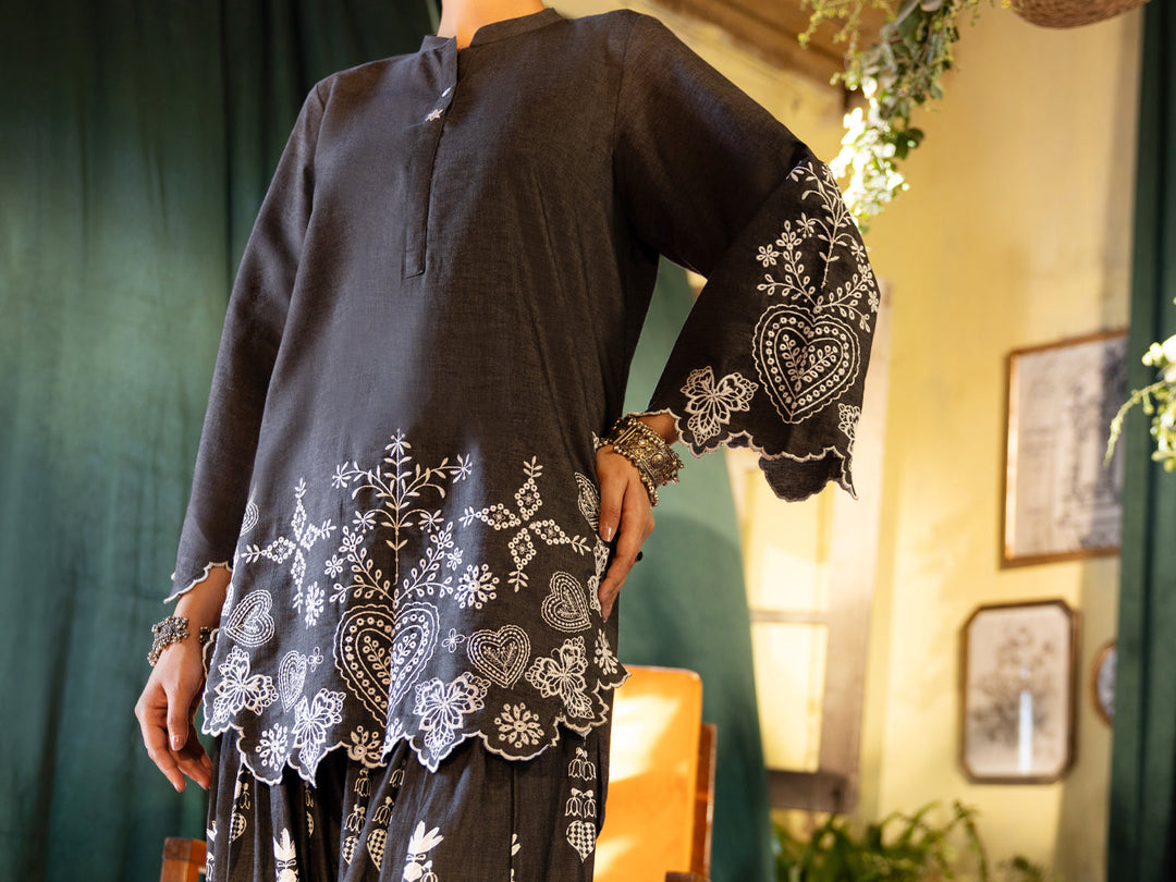 Denim Grey Stitched Suit - Almirah