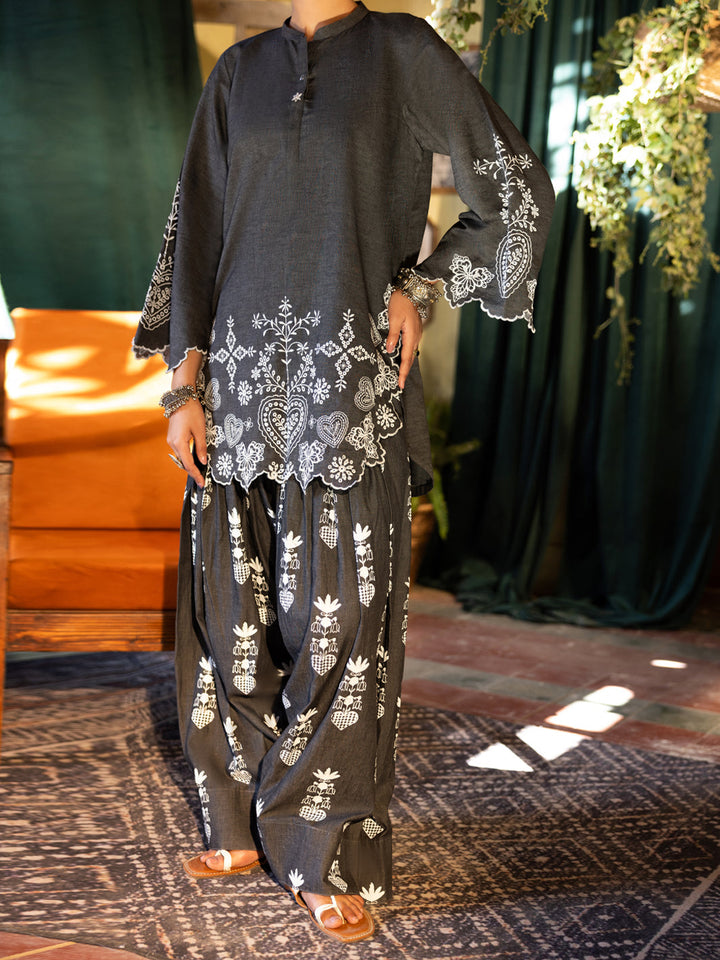 Denim Grey Stitched Suit - Almirah