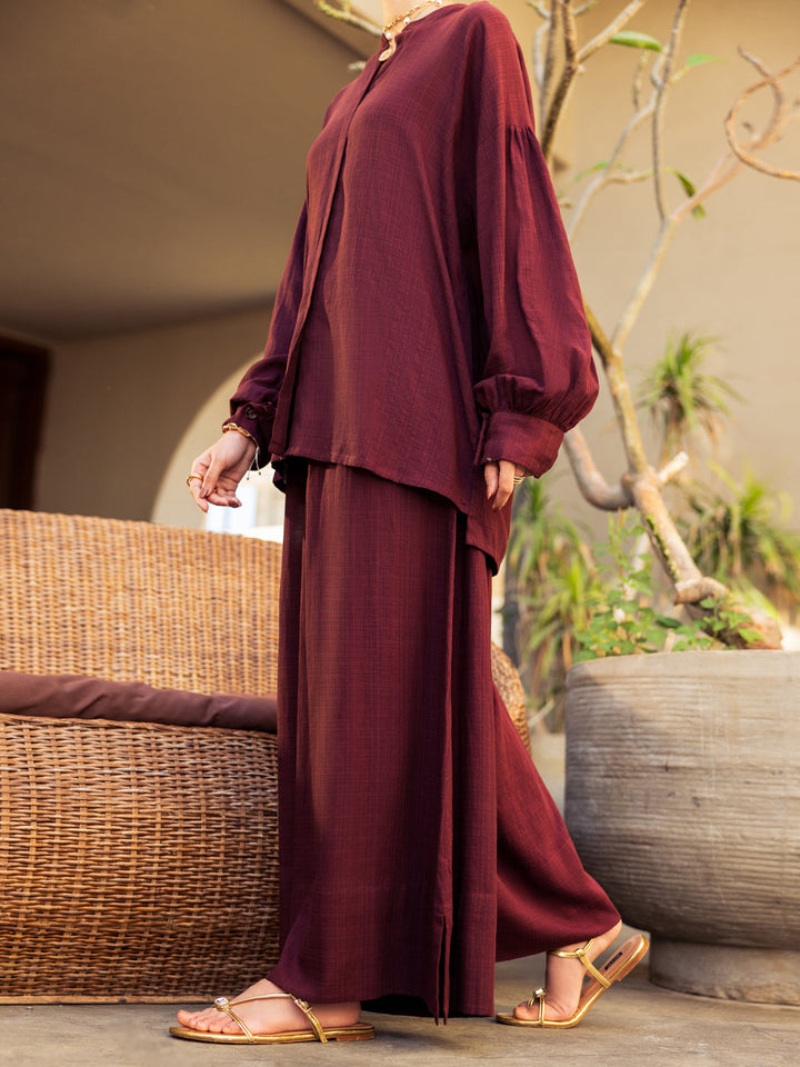 Cotton Brown Stitched Suit - Almirah