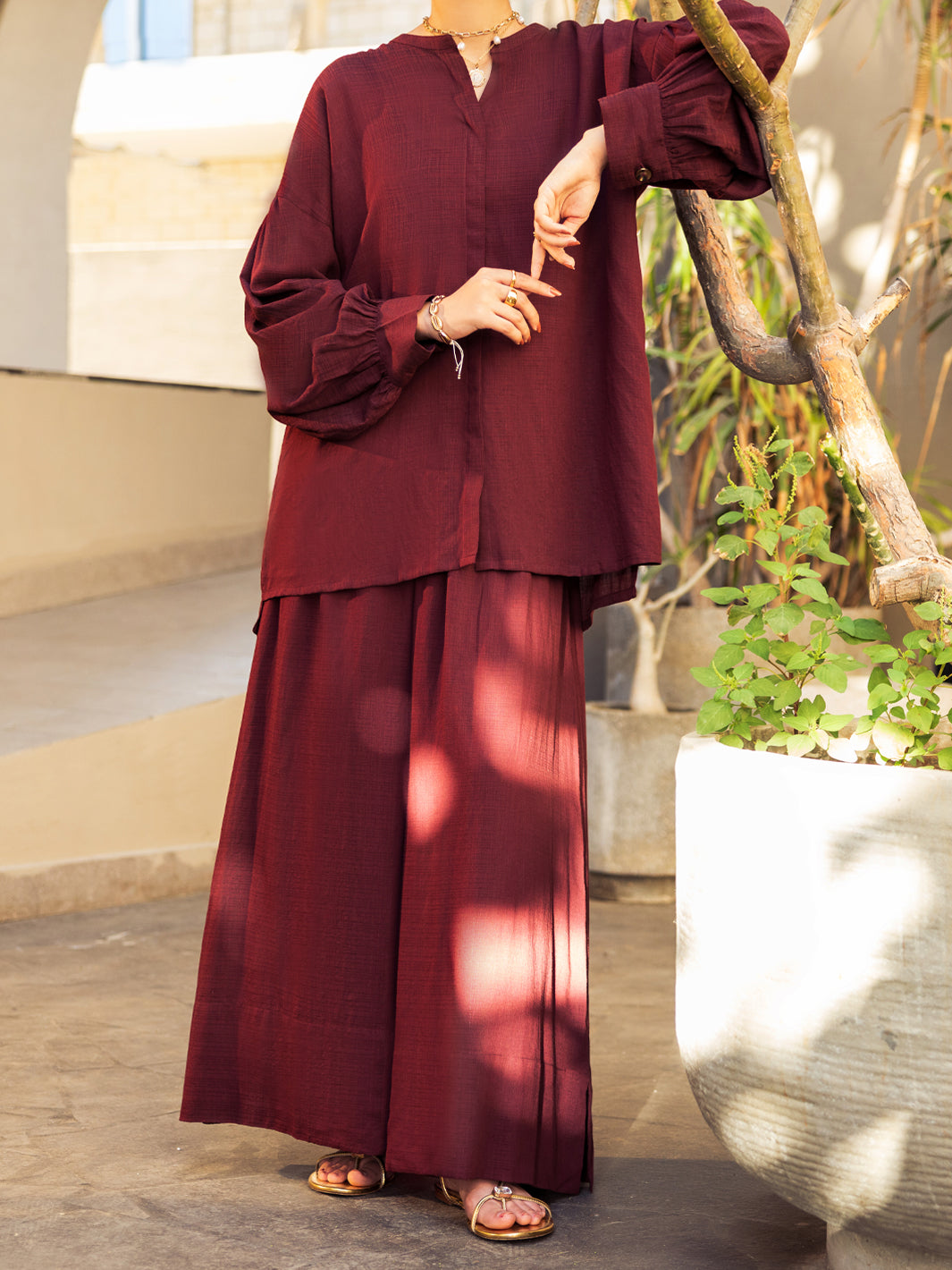 Cotton Brown Stitched Suit - Almirah