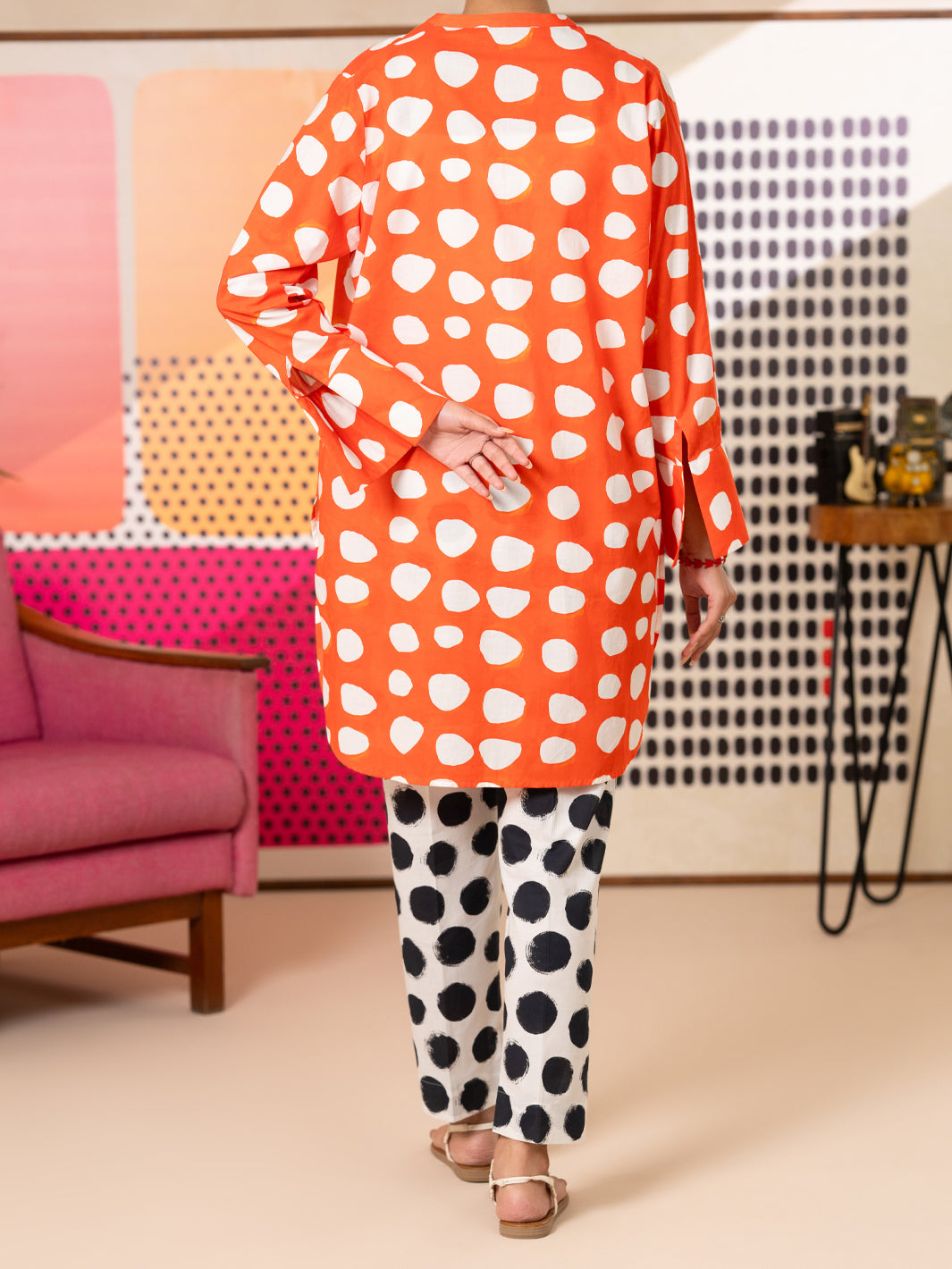 Cotton Orange Kurti - Almirah