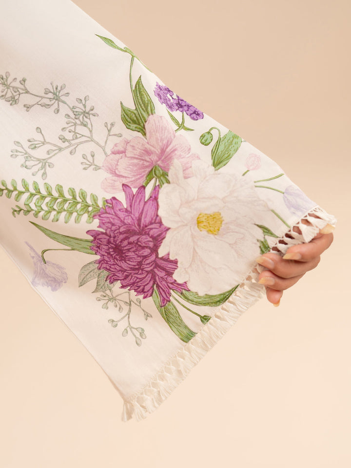 Cotton Off White Stitched Suit - Almirah