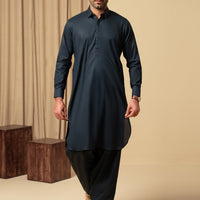 Cotton Navy Blue Shalwar Kameez - Almirah