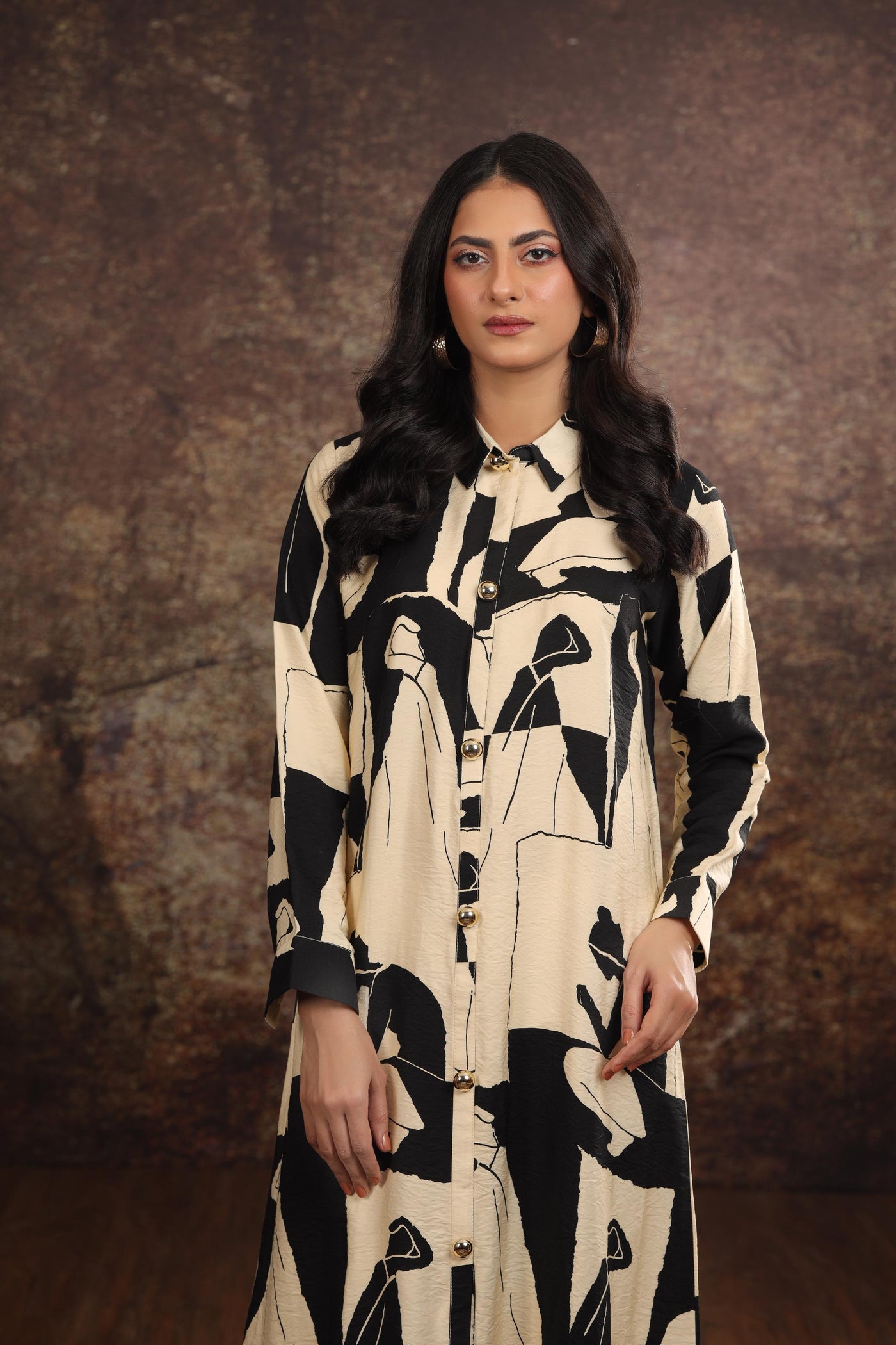 Black & White Kurti - Stonez