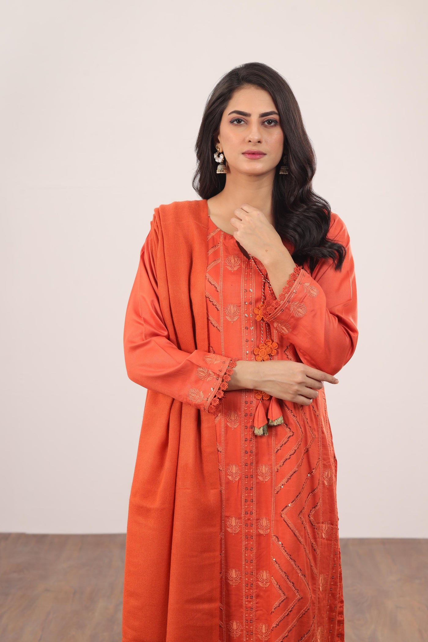 Embroidered Cotail Peach 3 Piece Suit - Gul Ahmed