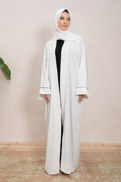 Striped Open Abaya