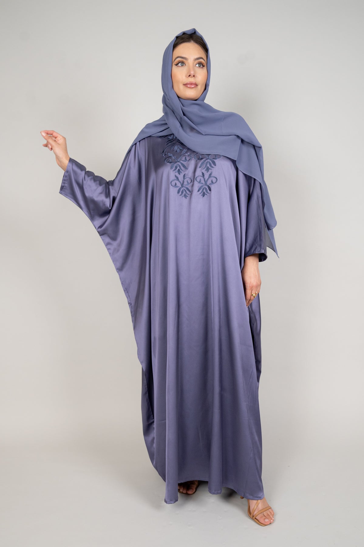 Purple Embroidered Kaftan