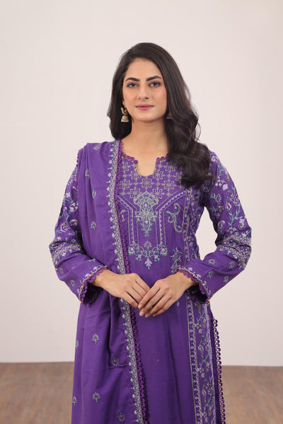 Embroidered Pashmina Magenta 3 Piece Suit - Gul Ahmed
