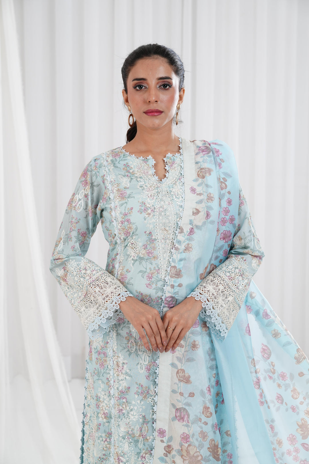 Aquamarine - Afrozeh Summer Together Stitched