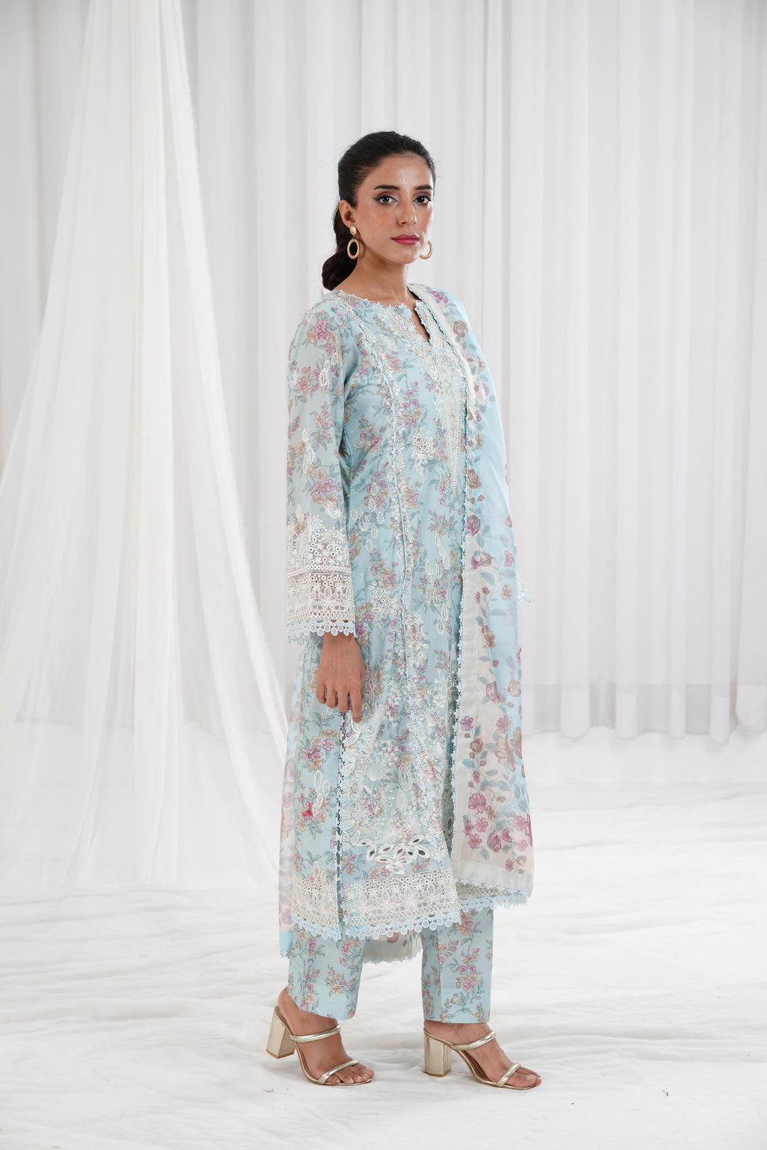 Aquamarine - Afrozeh Summer Together Stitched