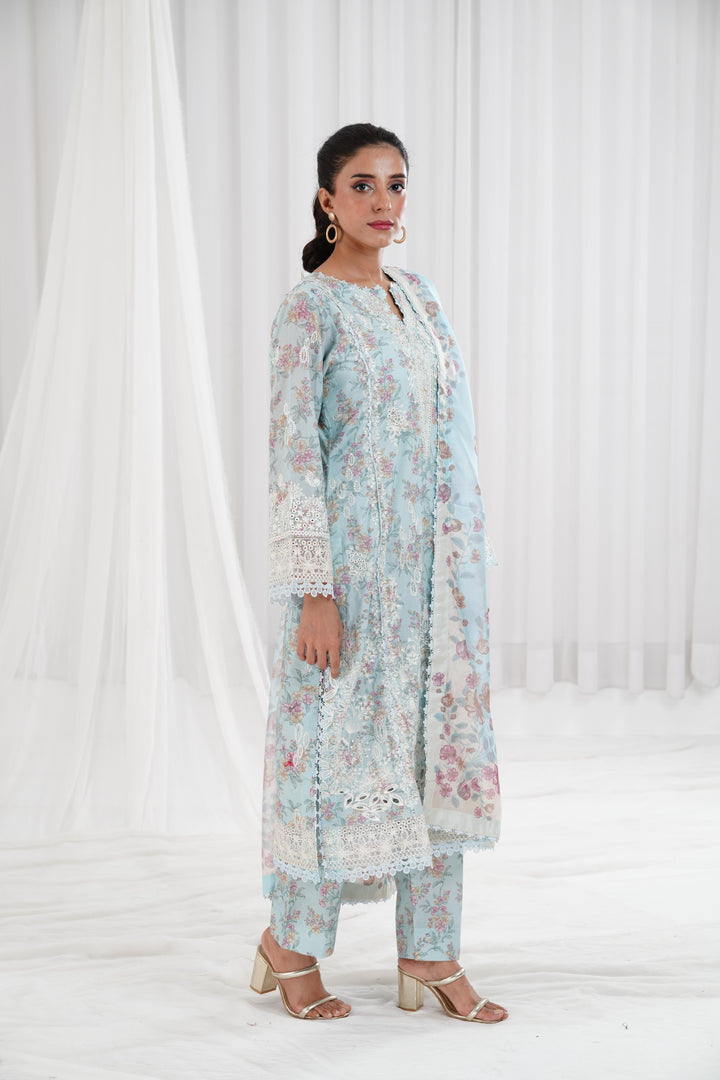 Aquamarine - Afrozeh Summer Together Stitched