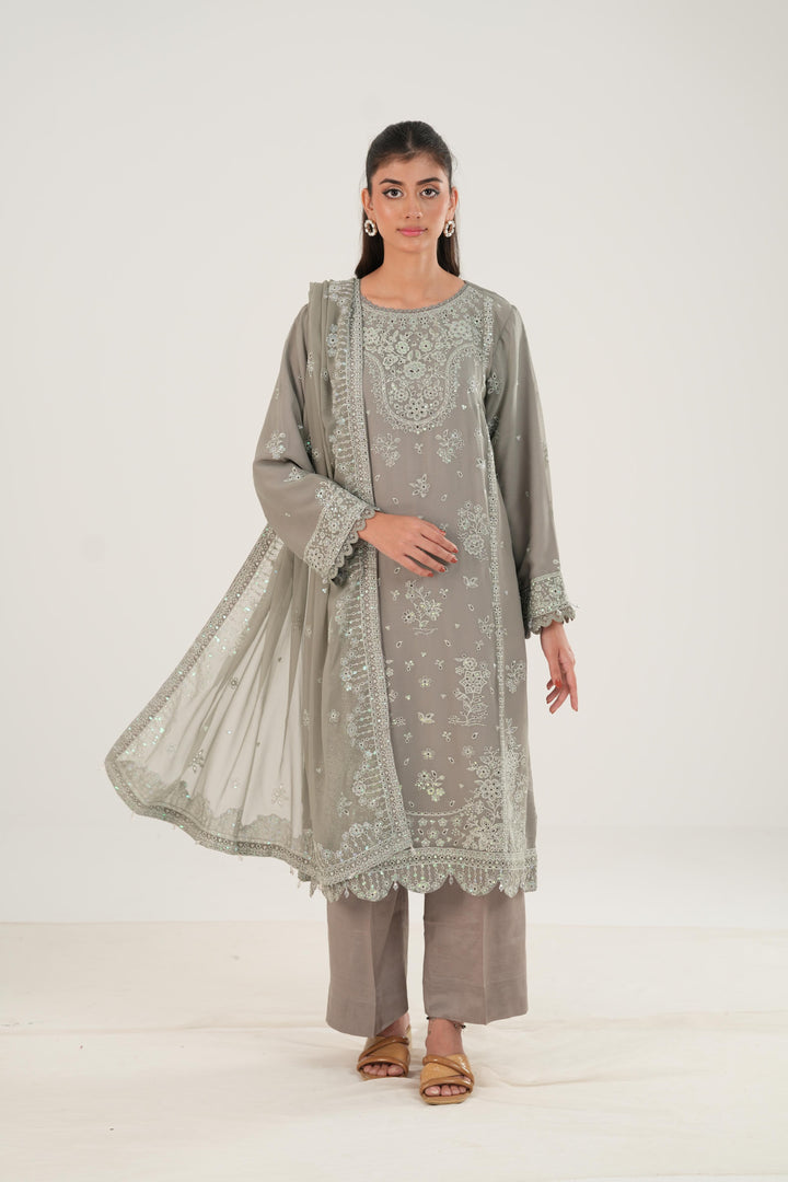 Ash Green - Farasha Essence Formals Stitched