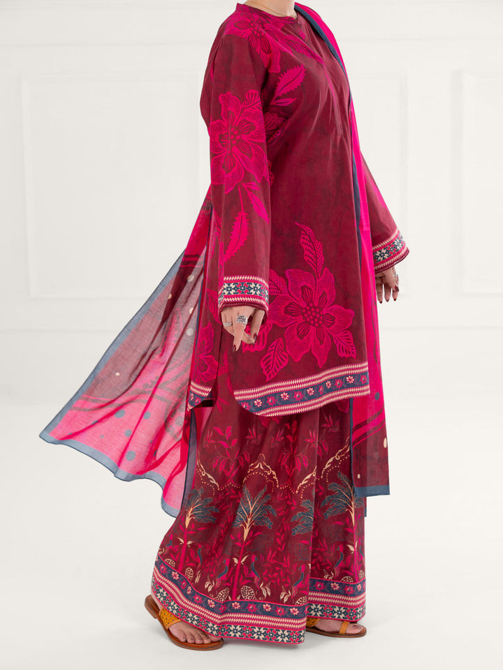 Cambric Fuchsia Stitched Suit - Almirah