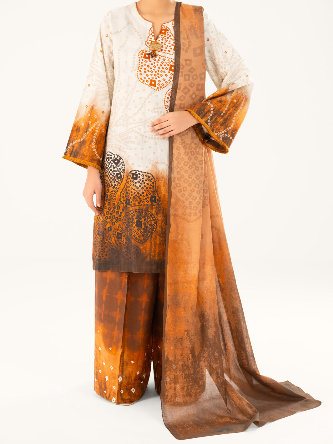Cambric Brown Stitched Suit - Almirah