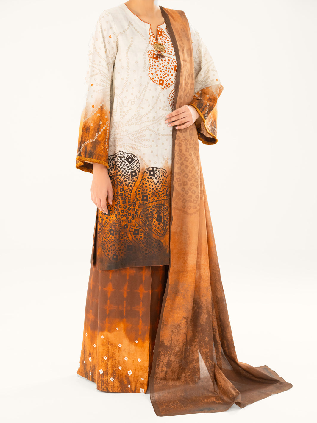 Cambric Brown Stitched Suit - Almirah