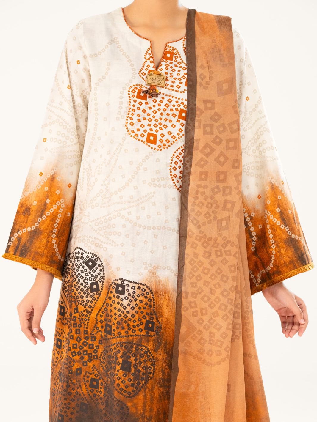 Cambric Brown Stitched Suit - Almirah