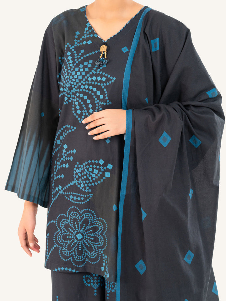 Cambric Blue Stitched Suit - Almirah
