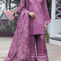 Cambric Purple Stitched Suit - Almirah