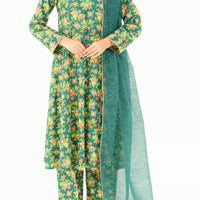 Cambric Green Stitched Suit - Almirah