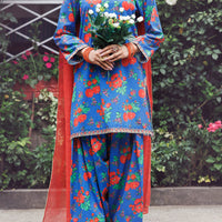 Cambric Blue Stitched Suit - Almirah