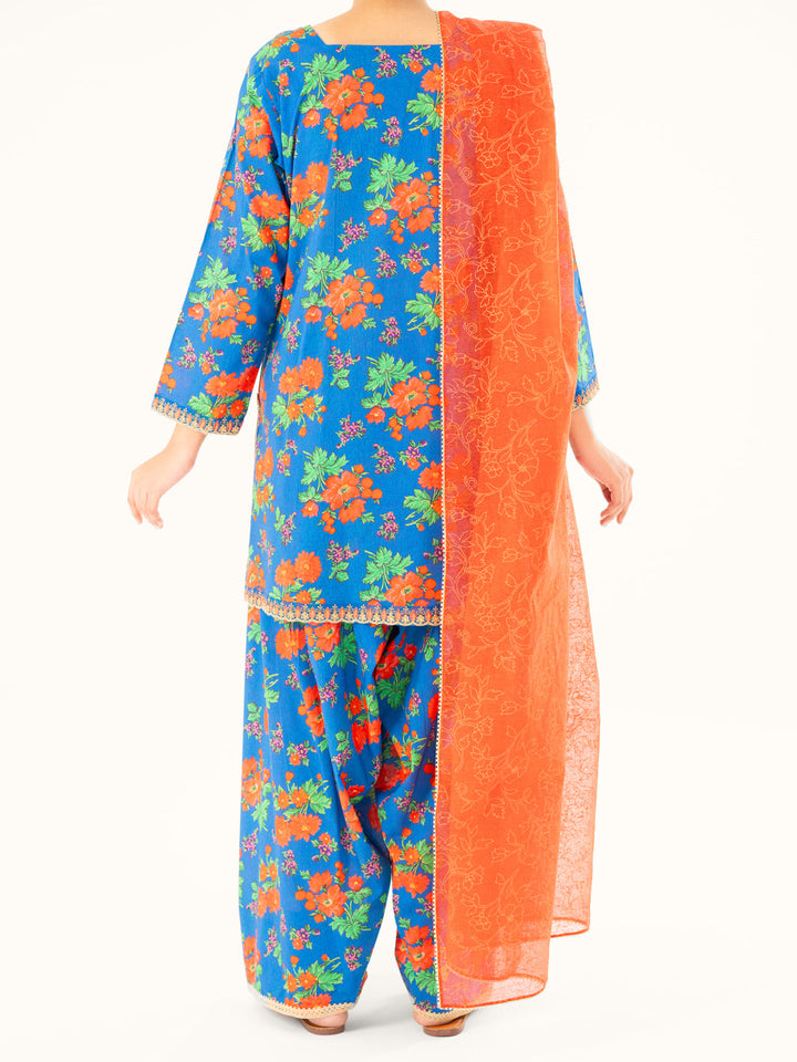 Cambric Blue Stitched Suit - Almirah