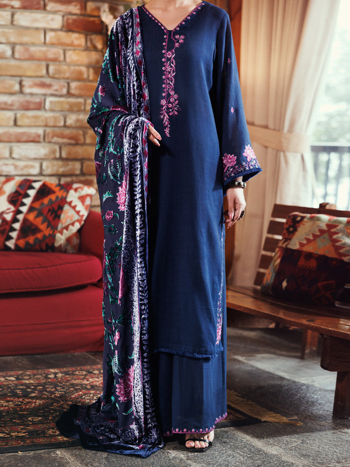 Crosshatch Blue Unstitched Suit - Almirah